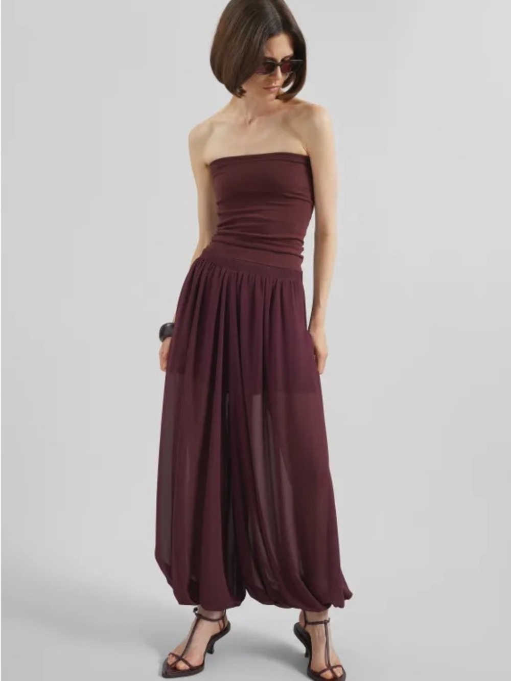 Frankie Shop Balloon Pant in Burgundy